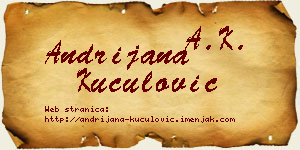 Andrijana Kuculović vizit kartica